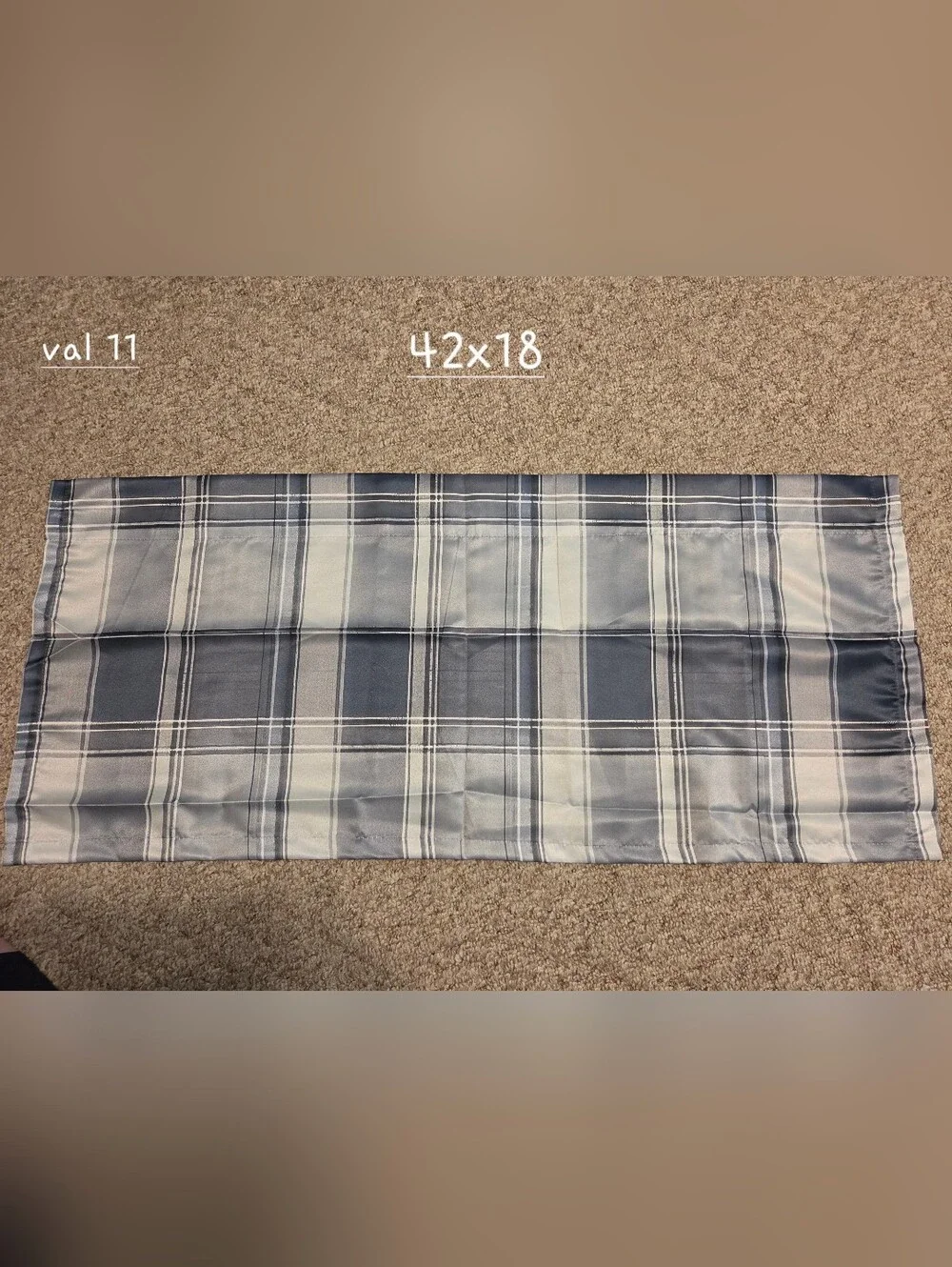 Blue/Gray Plaid Window Valance